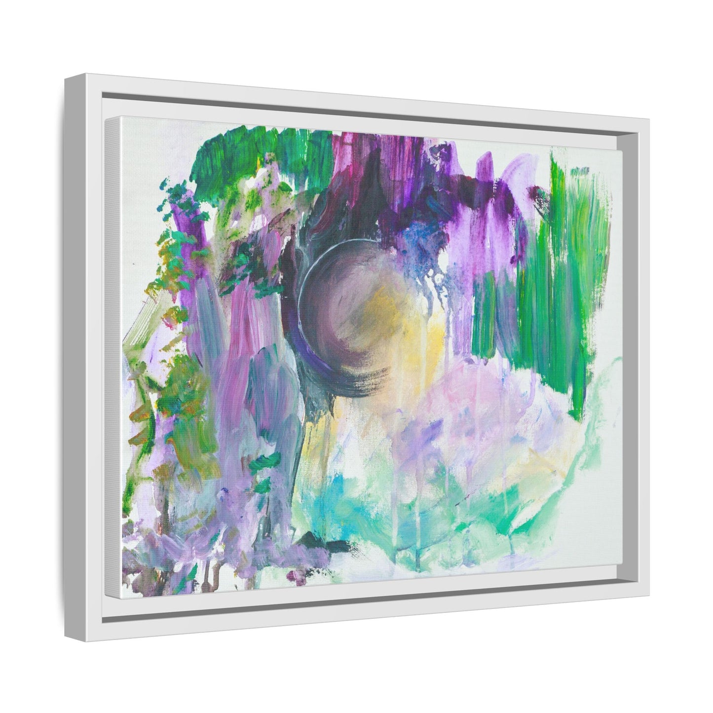 Moonlight Over the Garden — Framed Canvas Print