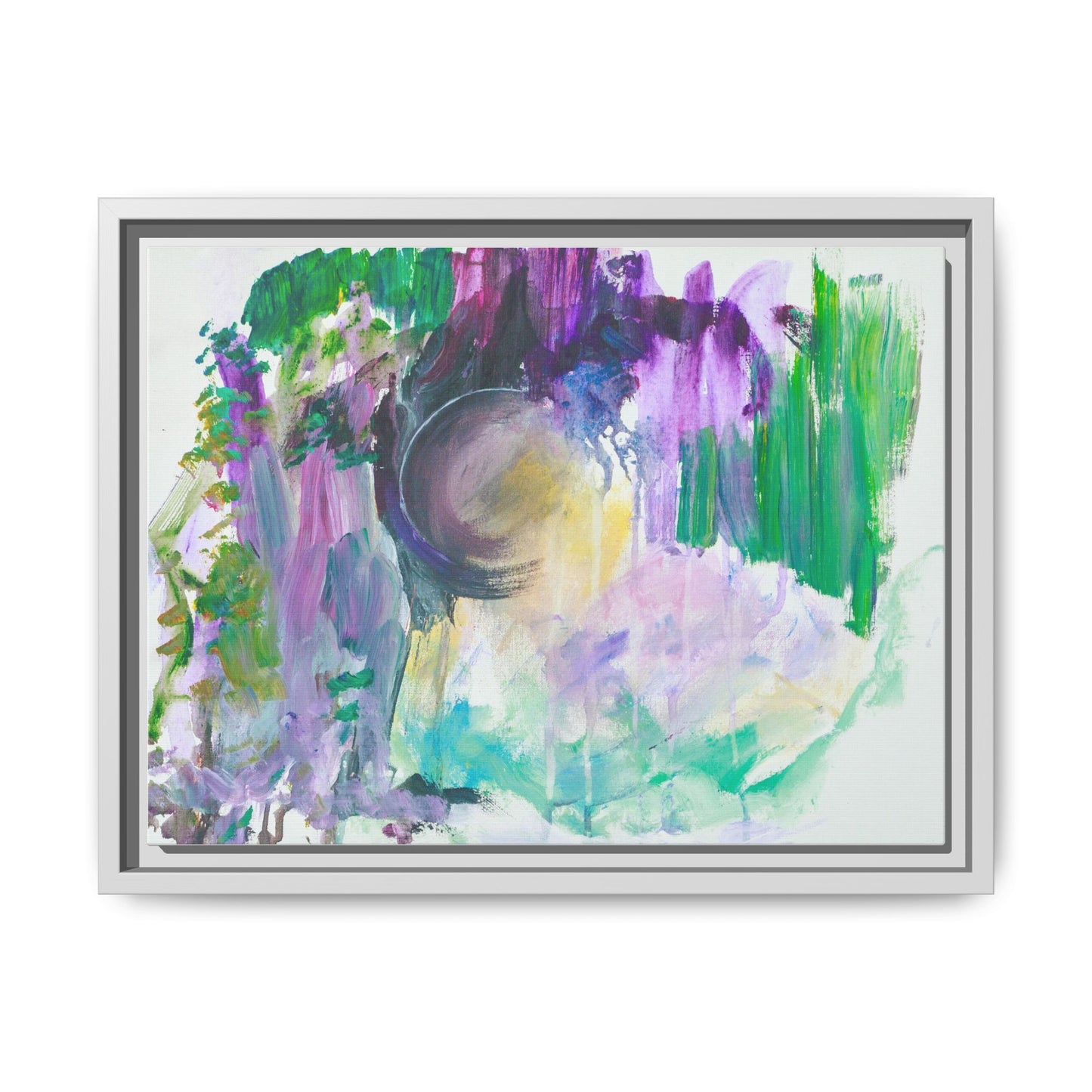 Moonlight Over the Garden — Framed Canvas Print