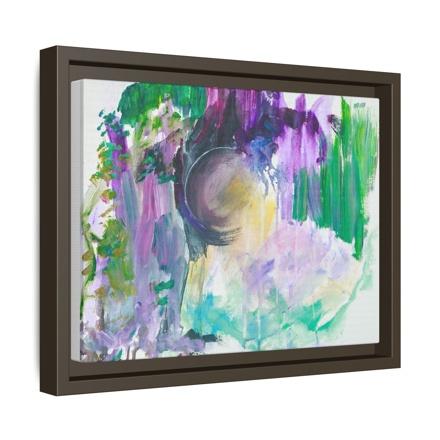 Moonlight Over the Garden — Framed Canvas Print
