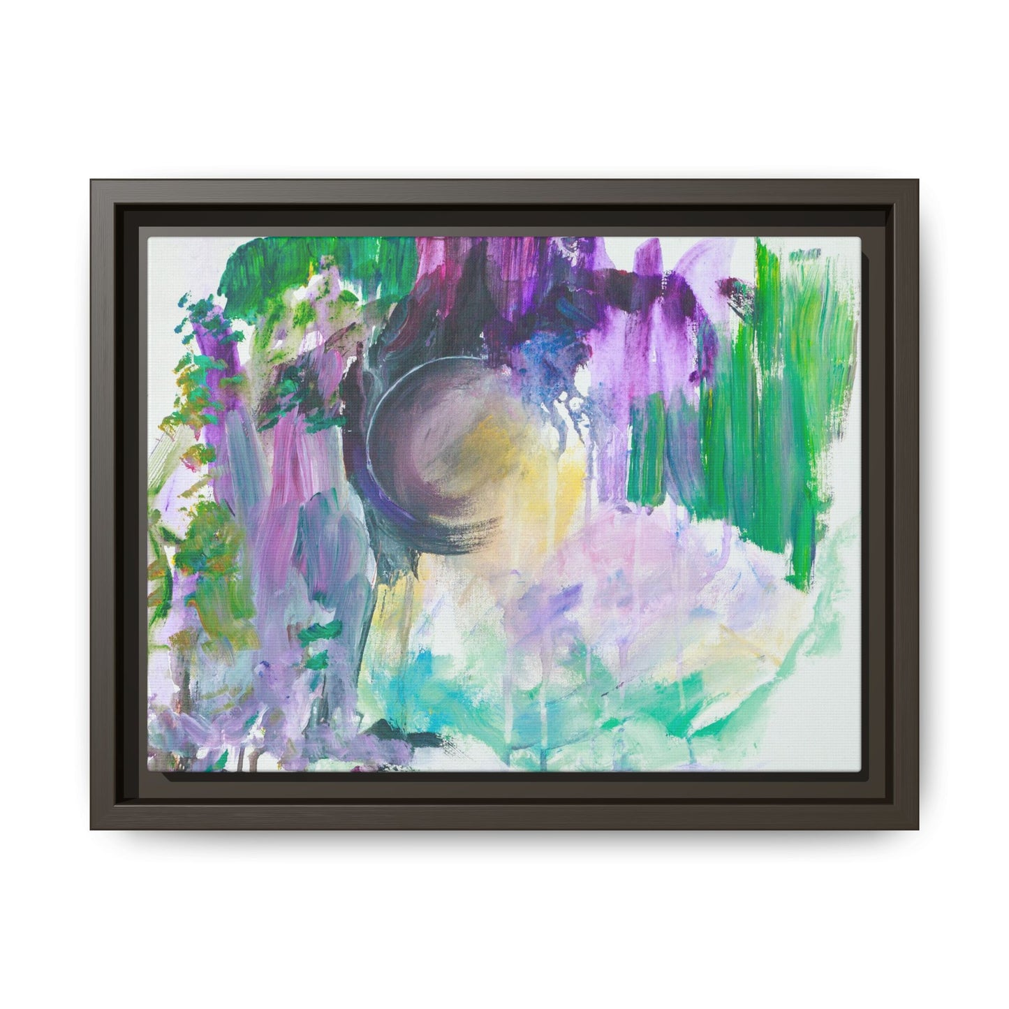 Moonlight Over the Garden — Framed Canvas Print