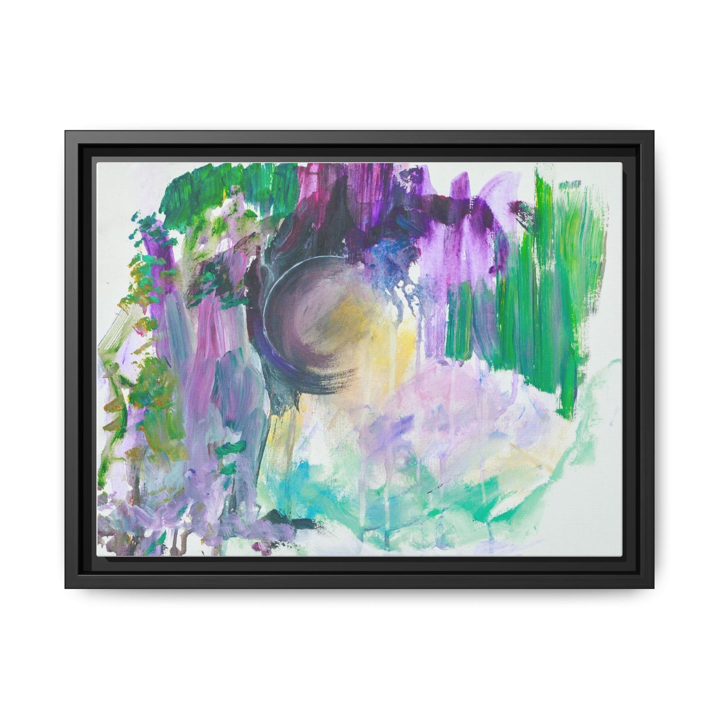 Moonlight Over the Garden — Framed Canvas Print