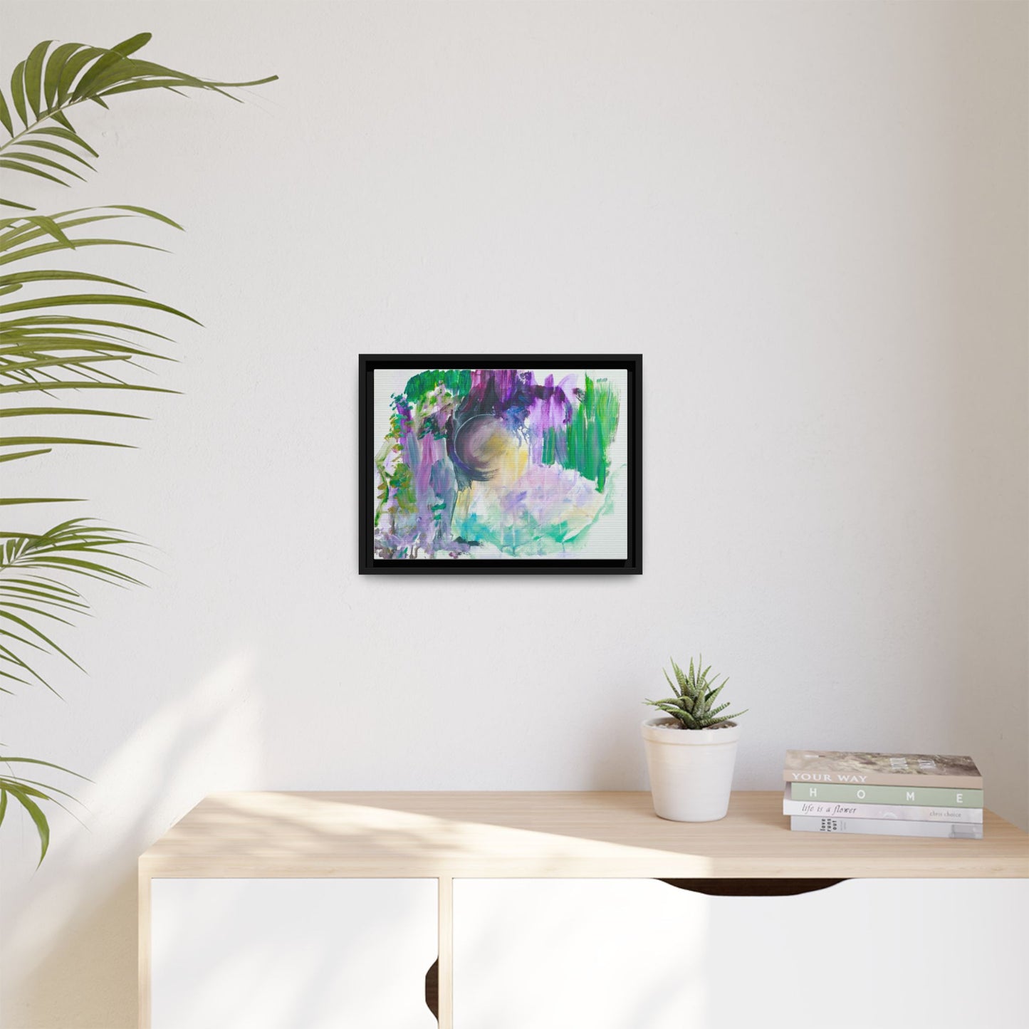 Moonlight Over the Garden — Framed Canvas Print